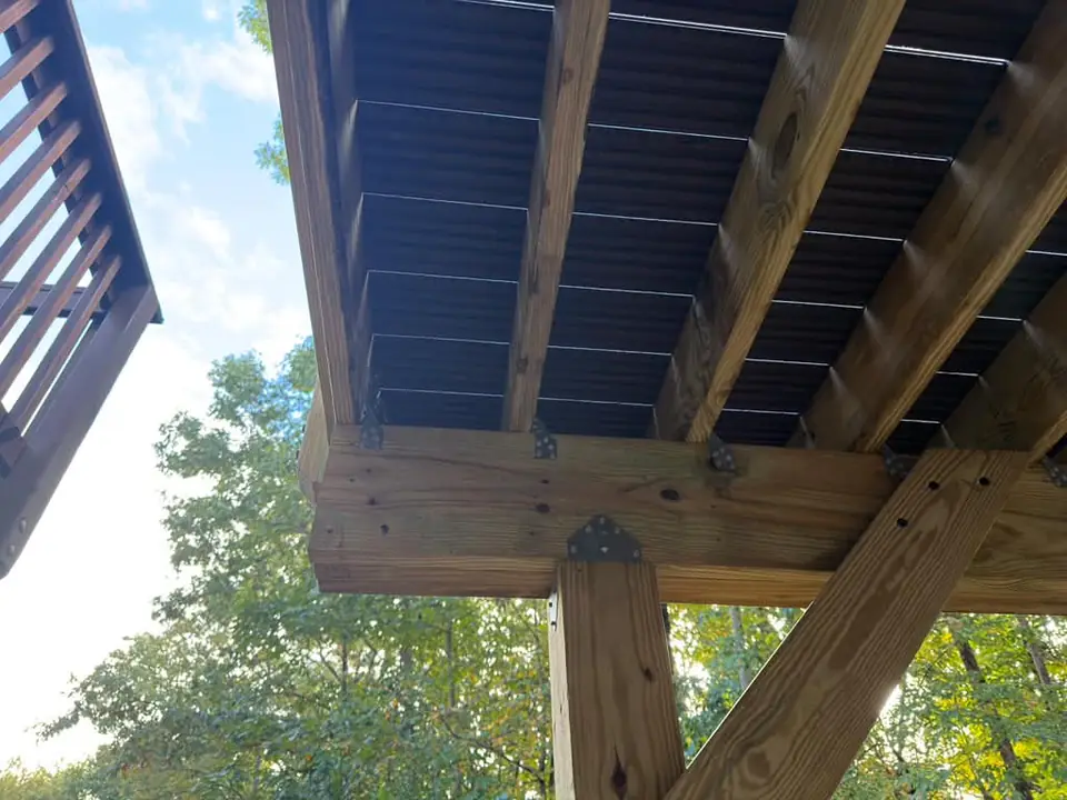 Support beam, post and metal connection hardware